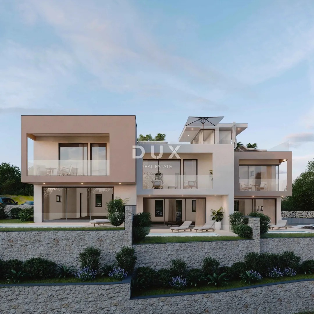 šibenik, vodice – lux triplex - krovna terasa, bazen i pogled na more - slika 5