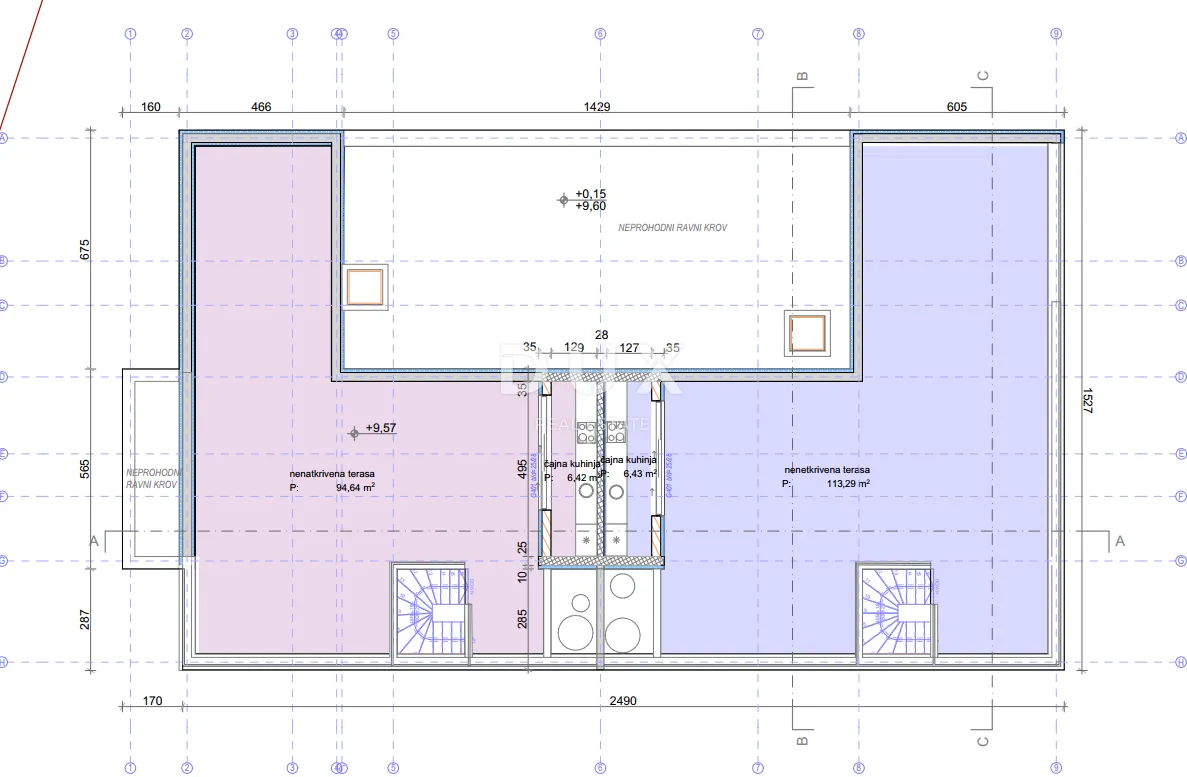 vodice, srima – penthouse 1. red uz more, panorama, krovna terasa 113 m² - slika 6