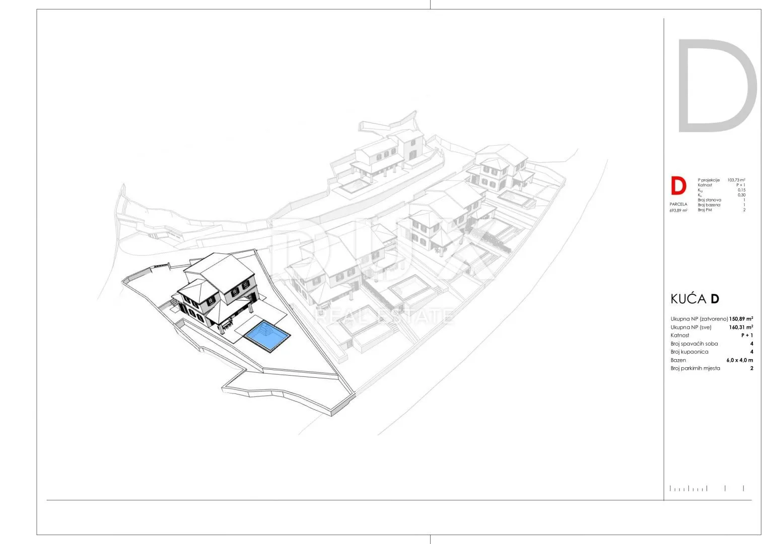 otok krk, tribulje - projekt samostojeća kuća s bazenom - slika 2