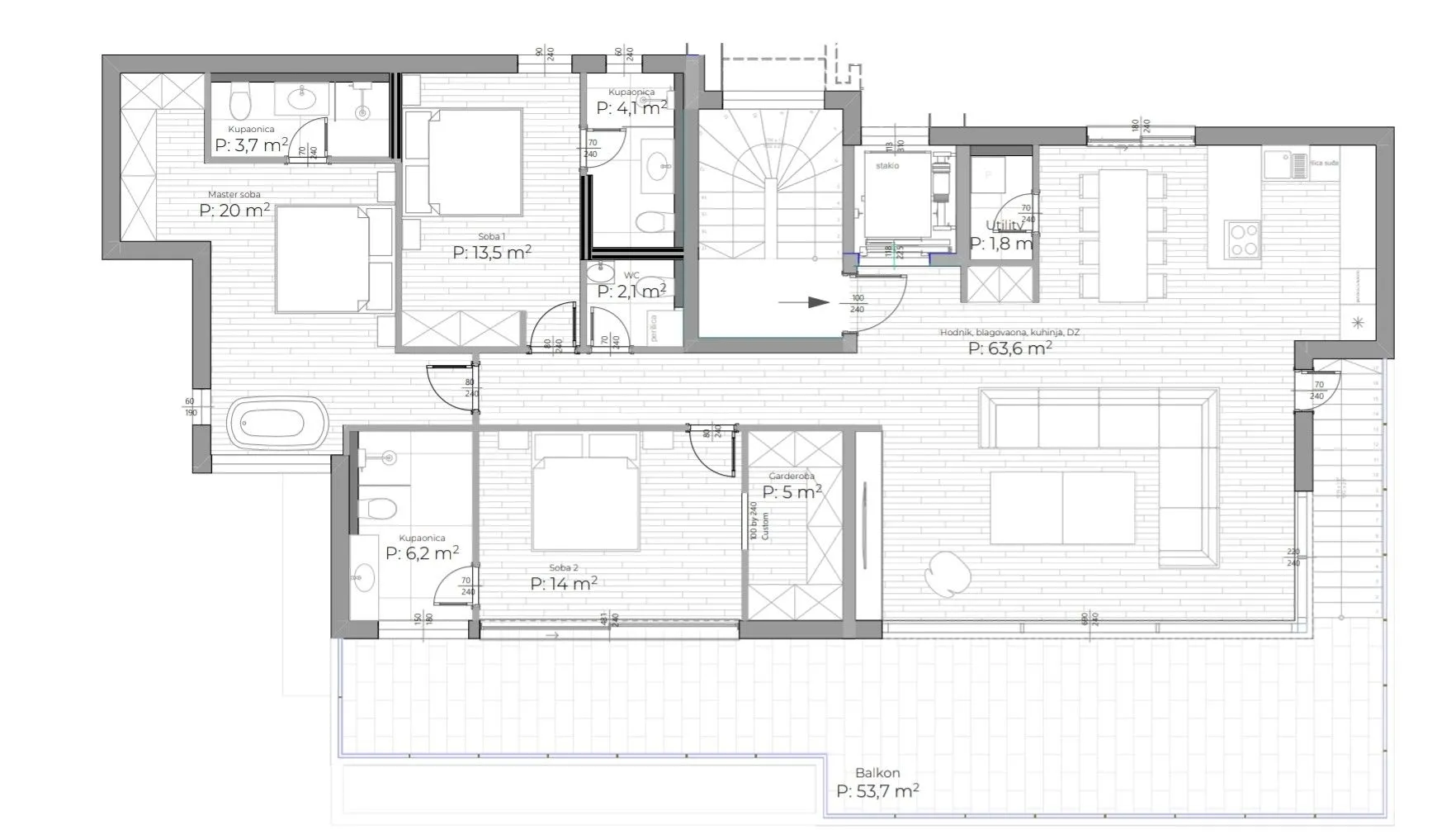 opatija, centar - ekskluzivni penthouse s pogledom, bazenom i garažom - slika 25