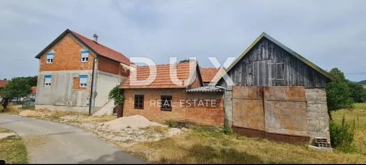 otočac, brinje - kuća u roh-bau fazi s 42.800 m2 okućnice - slika 1