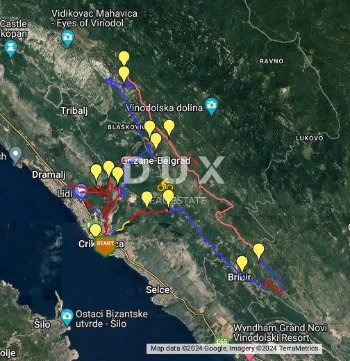 CRIKVENICA, BRIBIR - građevinsko zemljište s pogledom na more - Bribir, Vinodolska općina