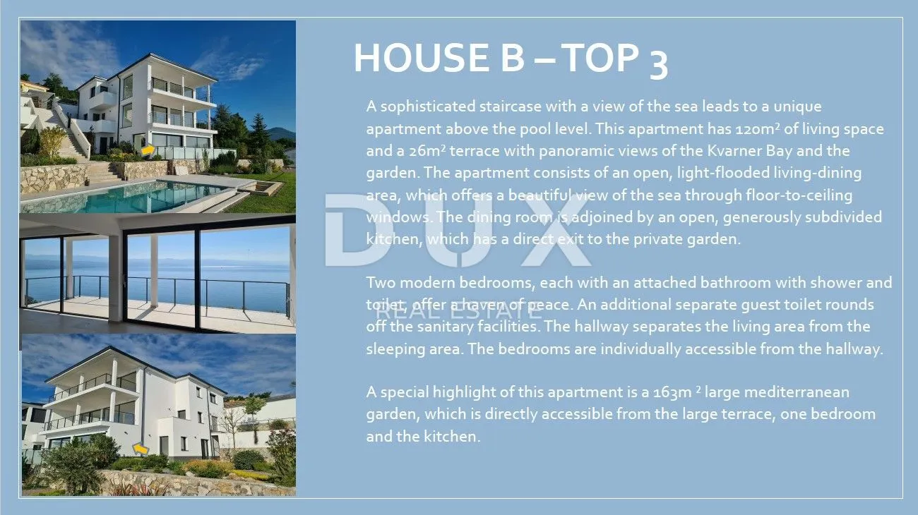 opatija, lovran, liganj - stan u vili s bazenom 120m2+terasa 27m2s panoramskim pogledom na more + okoliš 105m2 - slika 49