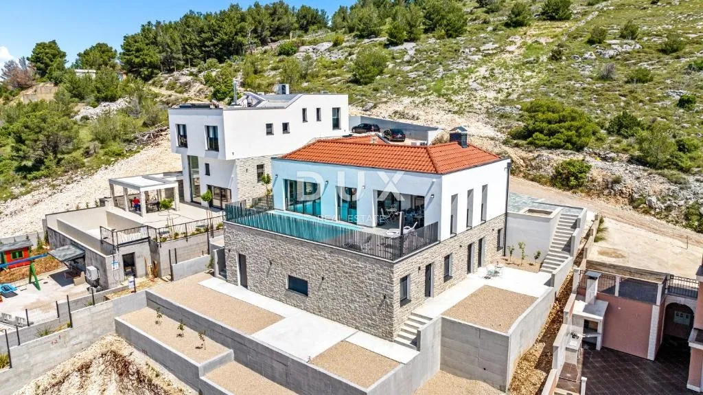 šibenik, žaborić - moderna luksuzna vila s grijanim bazenom i pogledom na more - slika 35