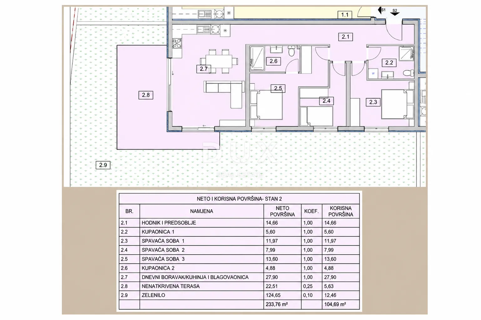 vodice, srima – stan s 3 spavaće sobe i vrtom od 125 m², 70 m od plaže - slika 25