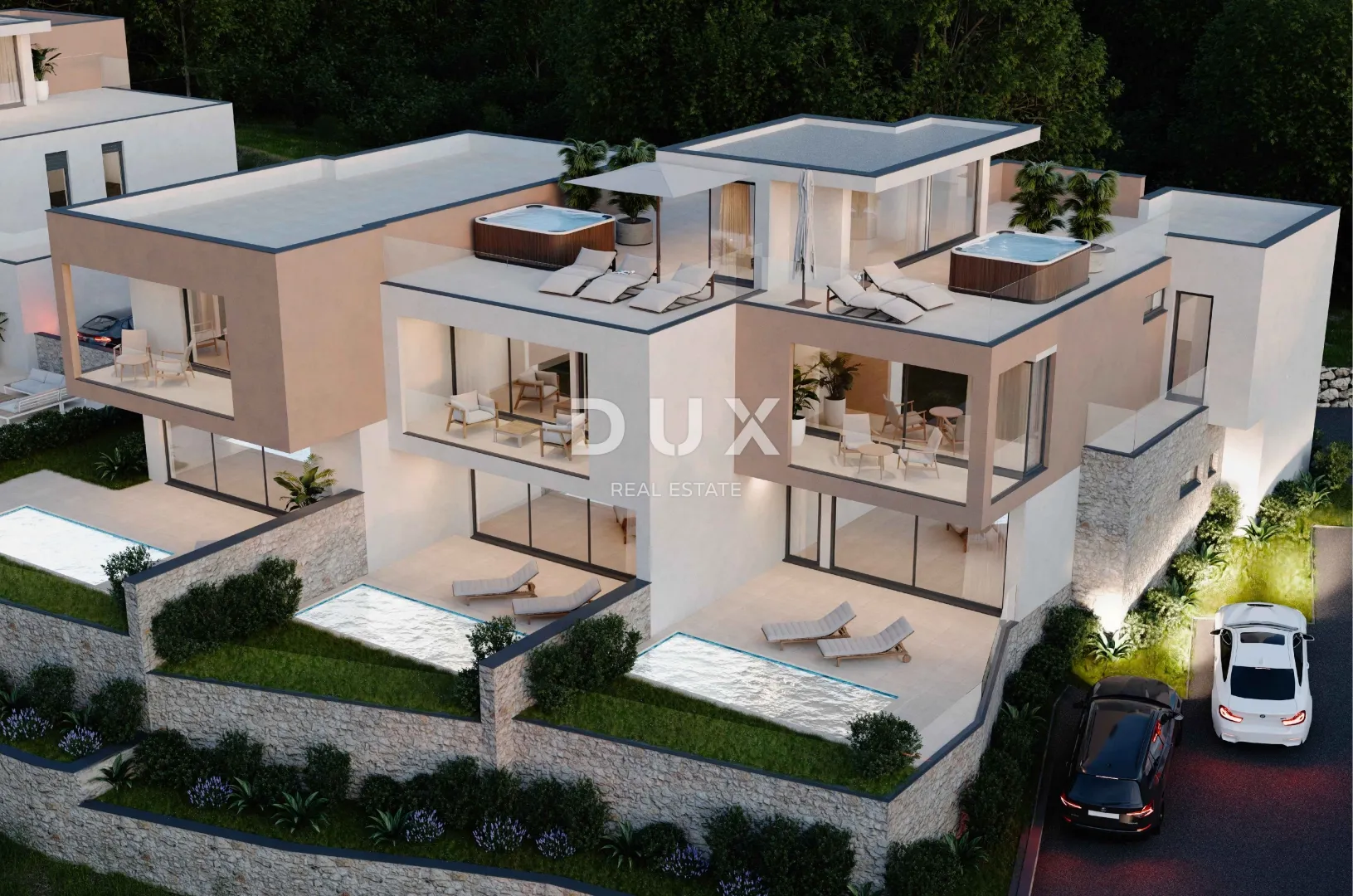 šibenik, vodice – lux triplex - krovna terasa, bazen i pogled na more - slika 4