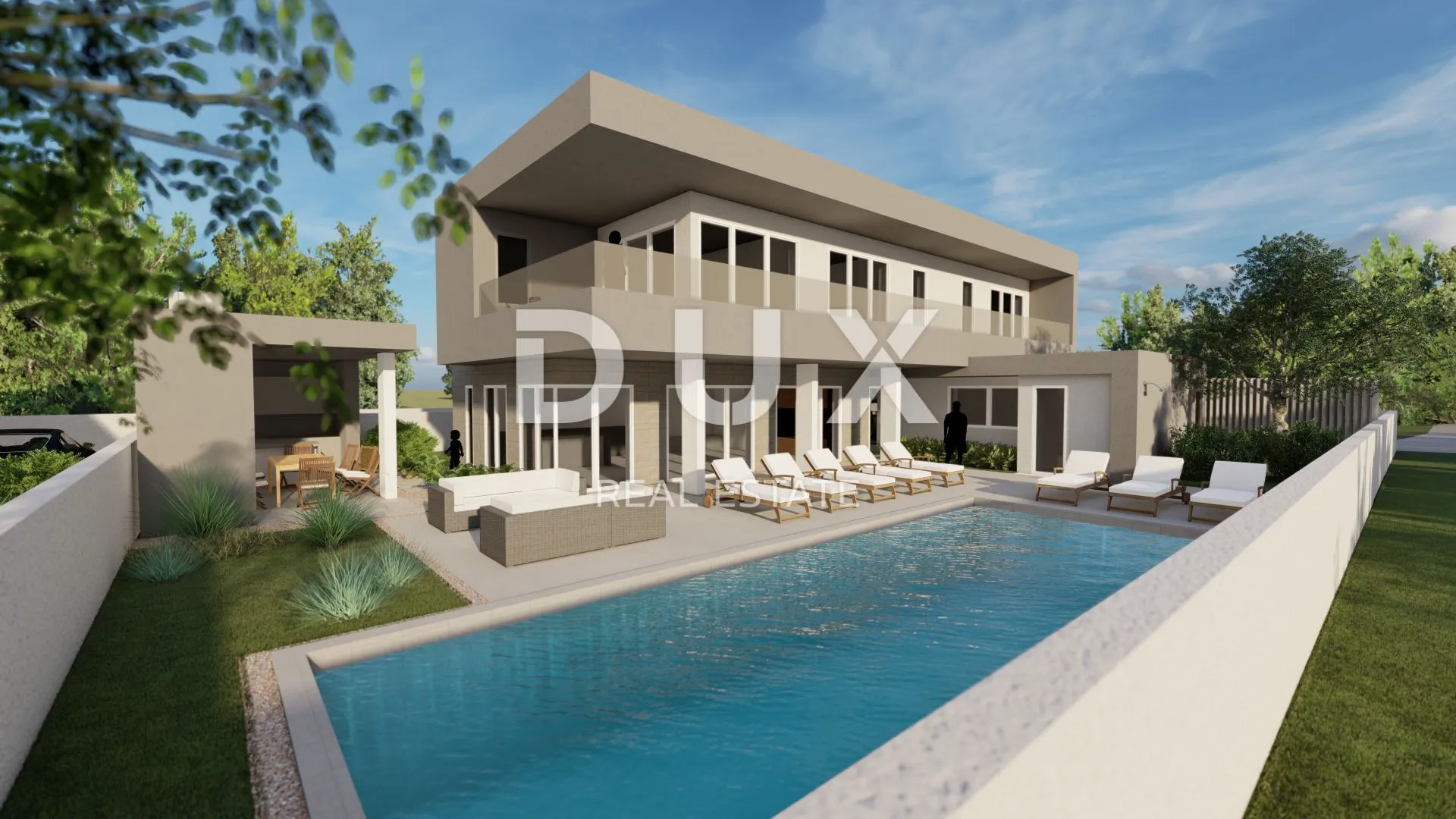 ZADAR, ZATON - Prodaja zemljišta u Zatonu s projektom luksuzne vile - Zaton, Nin