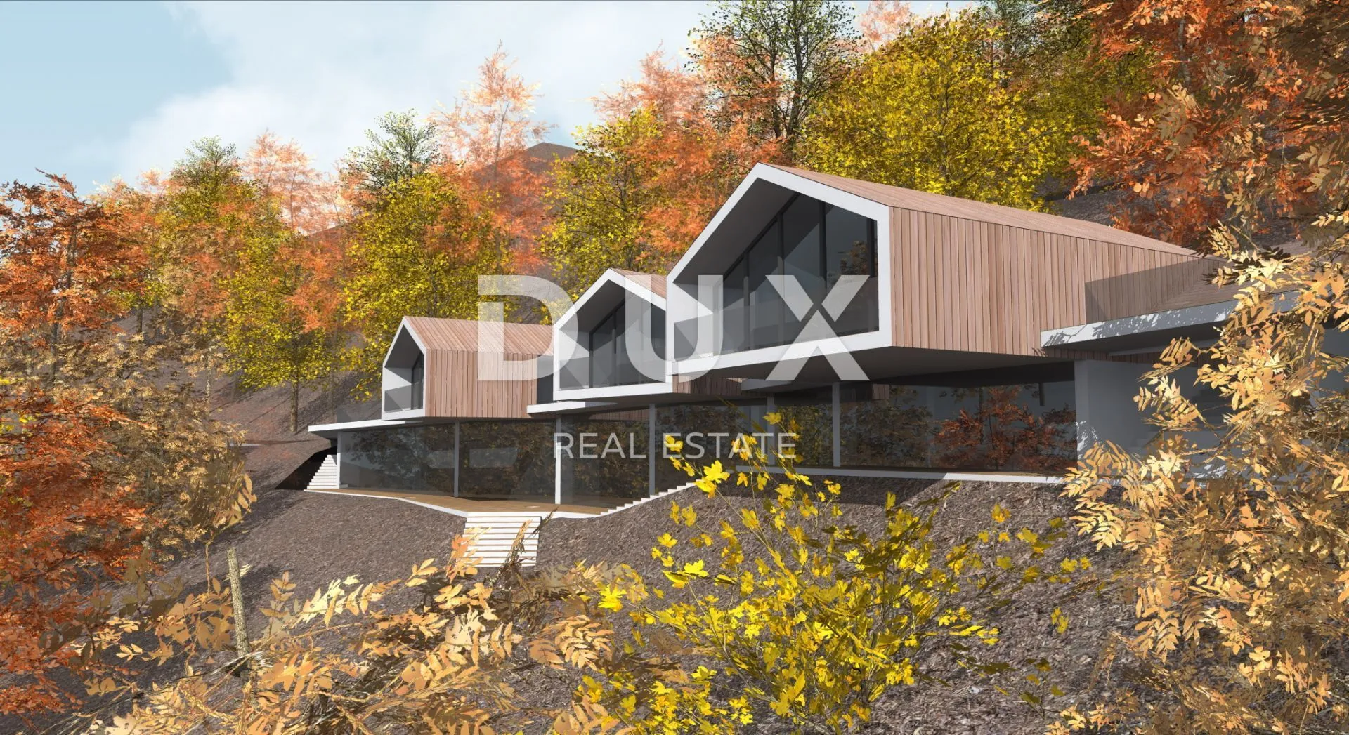 GORSKI KOTAR, FUŽINE - jedinstven projekt u srcu Gorskog kotara, građevinsko zemljište 3340 m2 s projektom za vilu, prilika za investiciju!