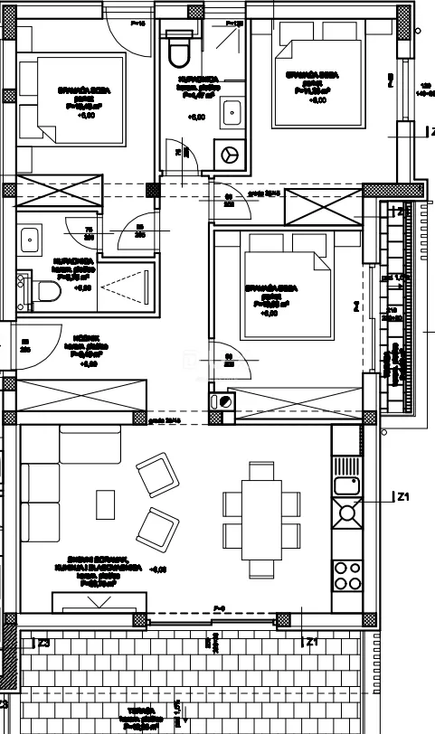 vodice, stablinac, penthouse s krovnom terasom, 121 m² - slika 16