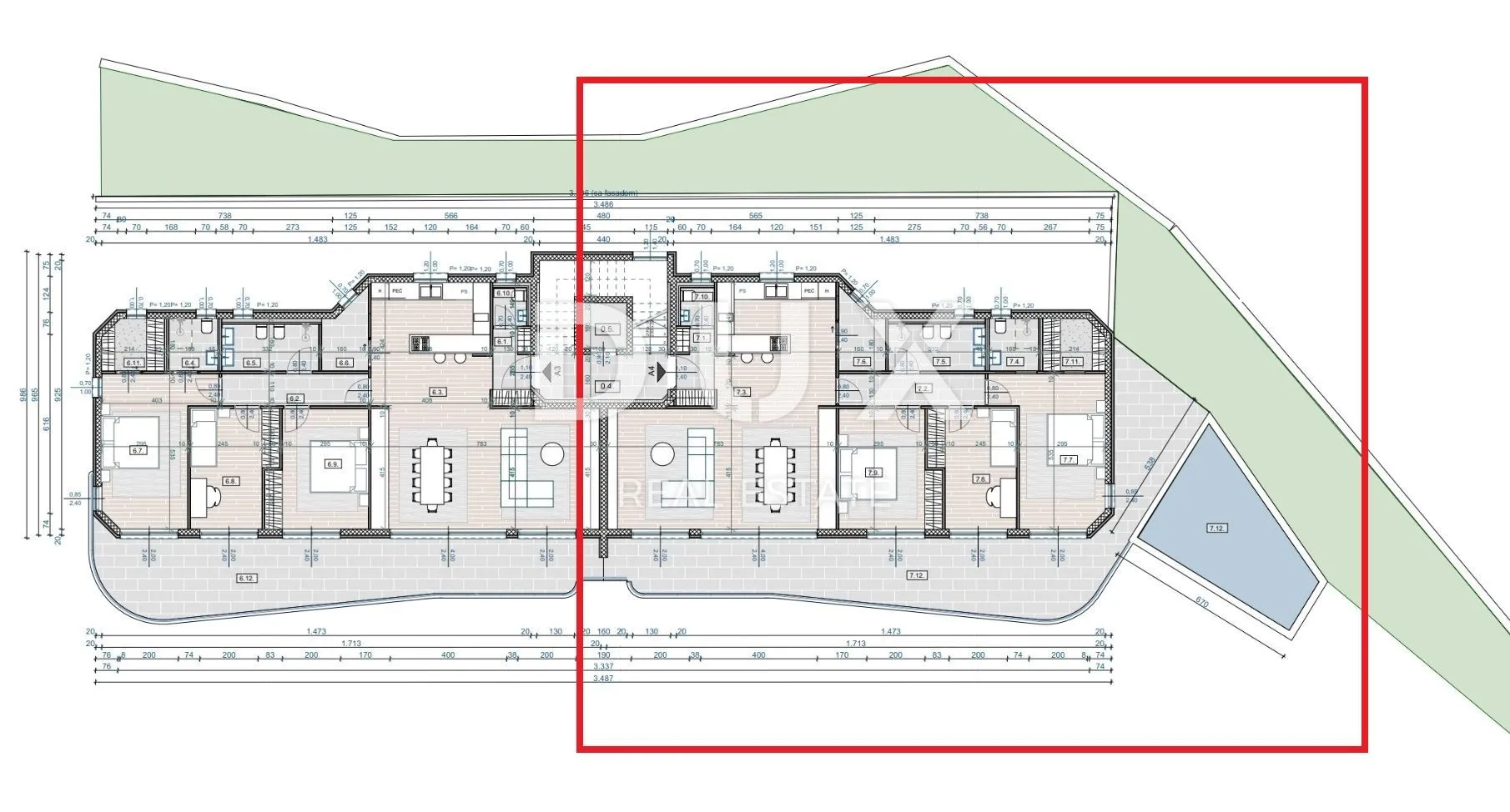 opatija, centar- stan 1. kat 190m2 s panoramskim pogledom na more i bazenom a4 - slika 8