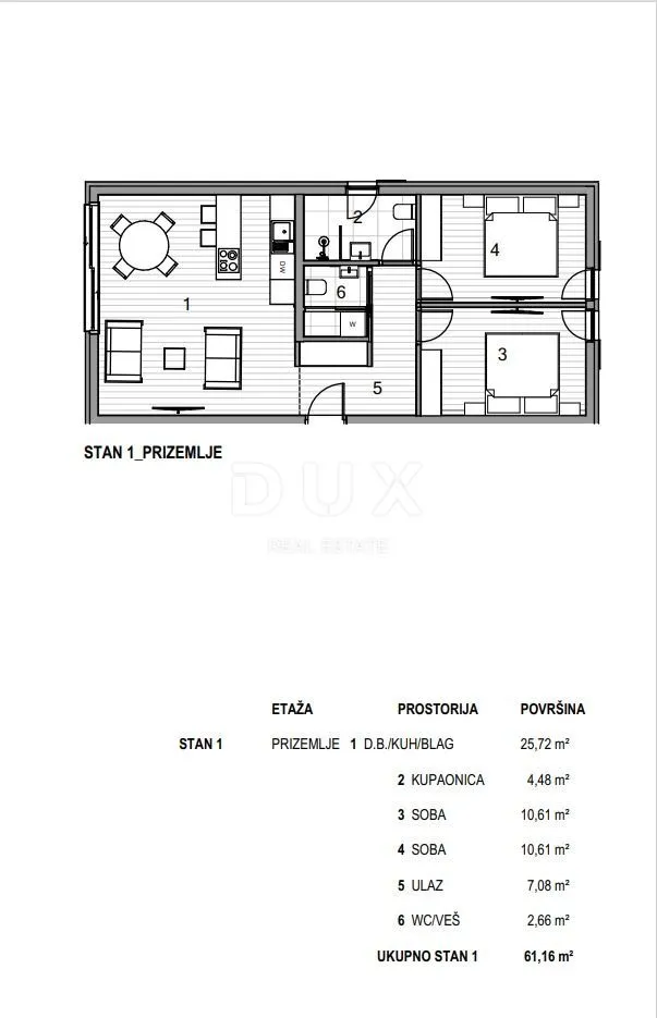 otok krk, grad krk - apartman 2s+db u novogradnji sa vrtom - slika 6