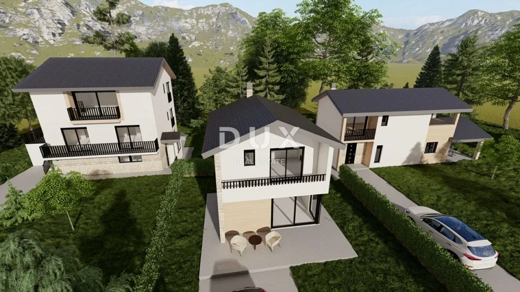GORSKI KOTAR, VRBOVSKO, SEVERIN NA KUPI - Projekt 3 kuće, započeta gradnja, snižena cijena, prilika za investitore - Severin na Kupi, Vrbovsko