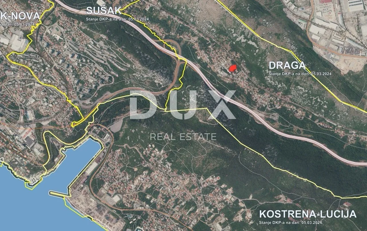 RIJEKA, DRAGA - Građevinsko zemljište s pogledom na more, blizu centra Rijeke