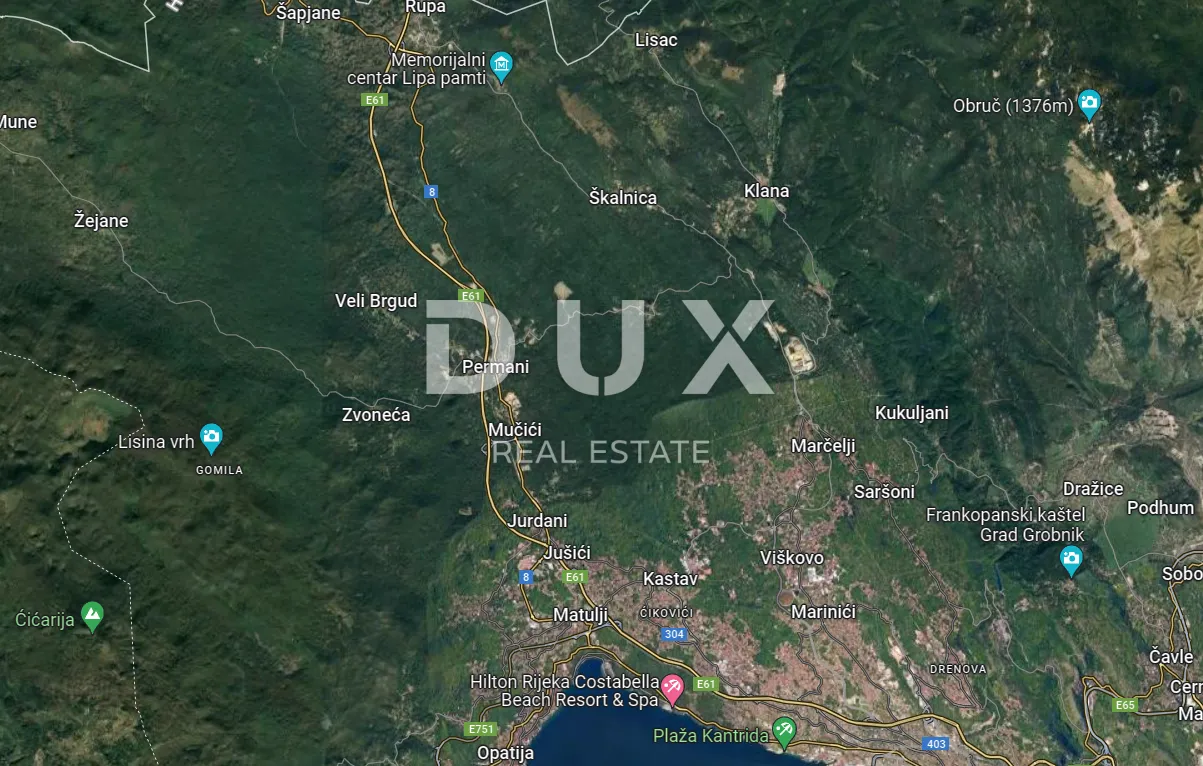 OPATIJA, LIPA - ZEMLJIŠTE 9.254 m2 - DIO UZ ASFALTIRANU CESTU!!! PRILIKA!!! - Lipa, Matulji