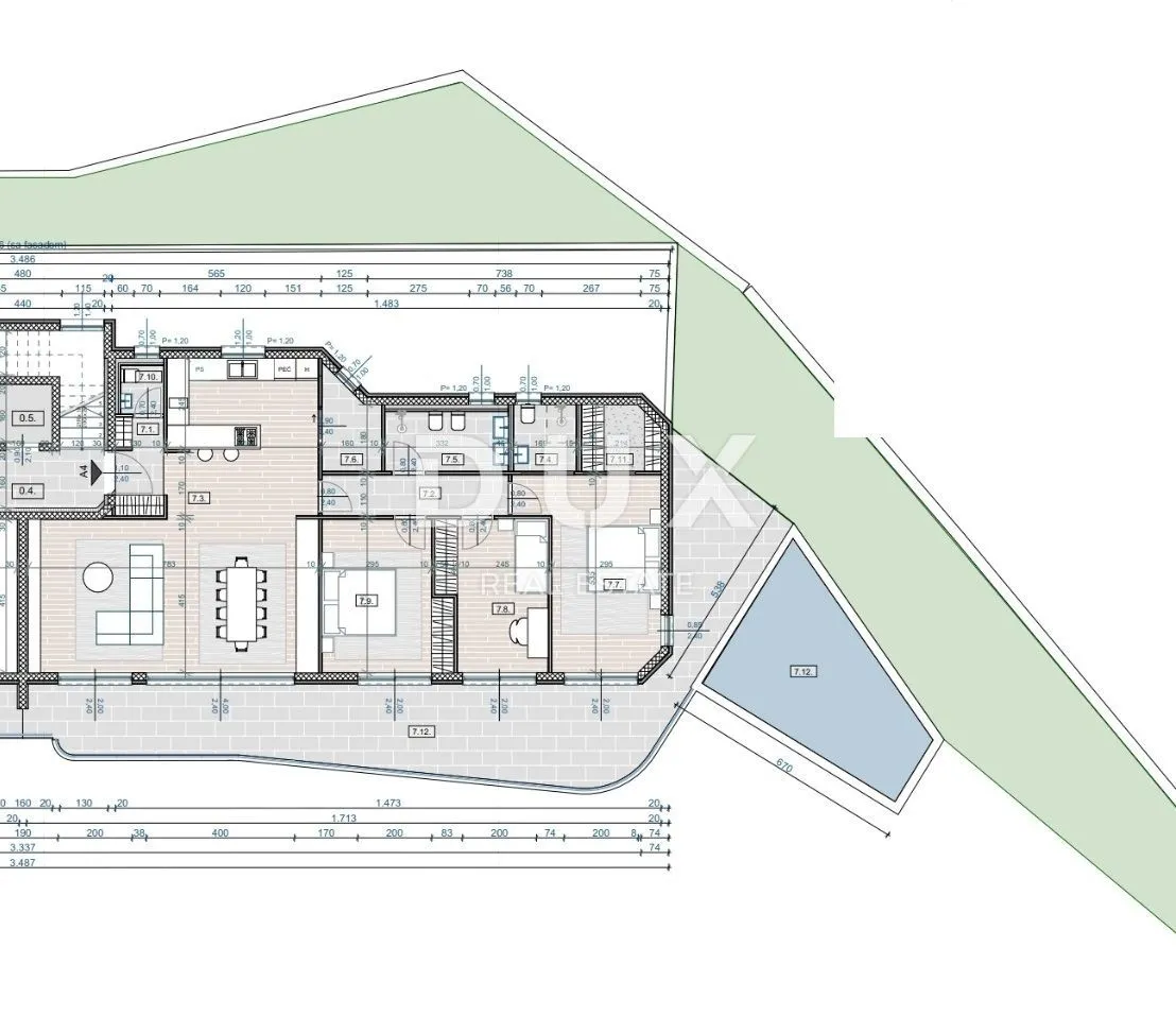 opatija, centar- stan 1. kat 190m2 s panoramskim pogledom na more i bazenom a4 - slika 7