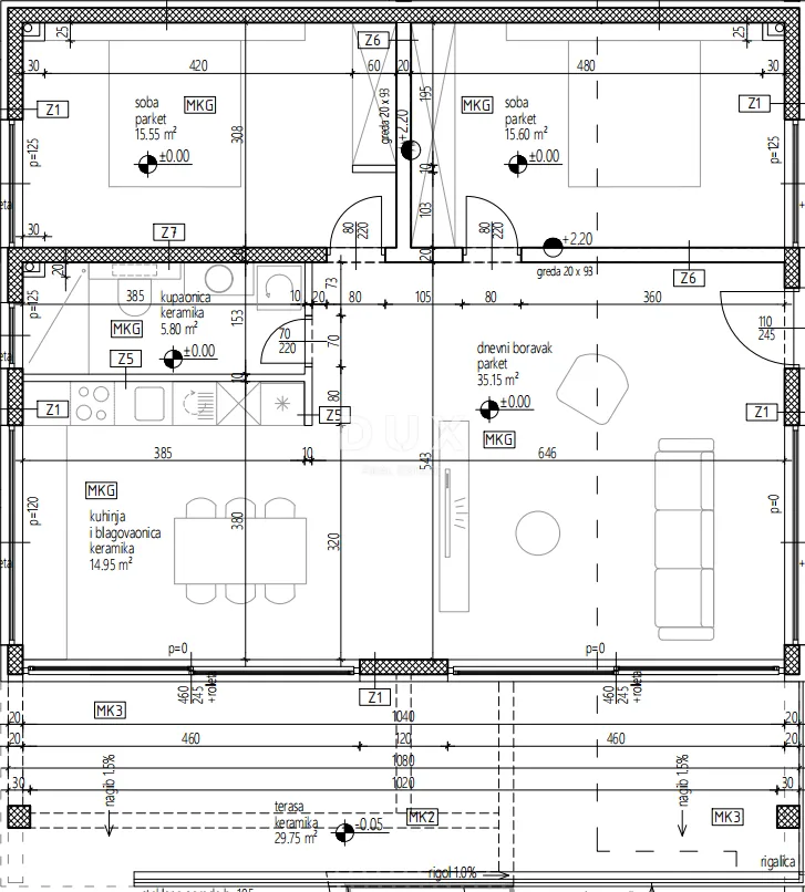 pisak, omiška rivijera, trosobni stan, 87 m² u novogradnji - slika 6