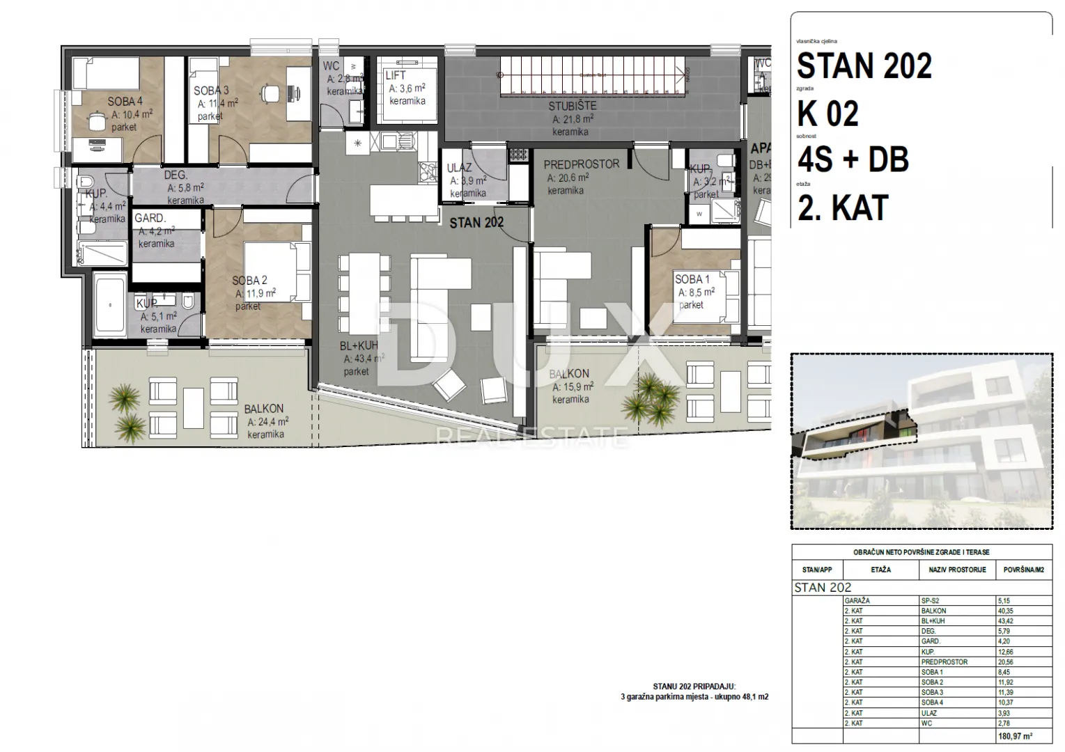 opatija, centar- stan 180.97m2 db+4s s panoramskim pogledom na more- 2.kat- stan 202 - slika 11