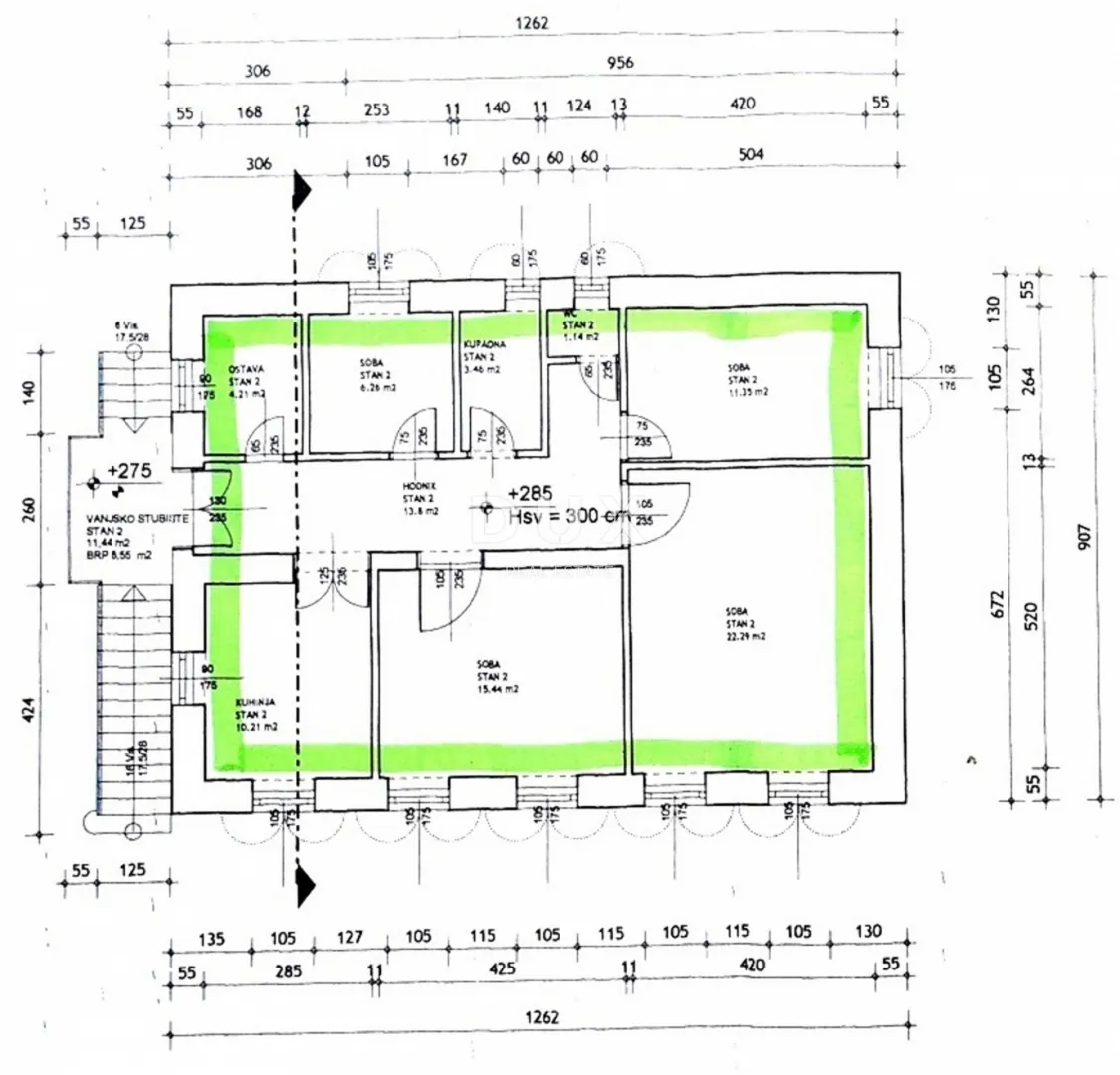 rijeka, sušak - 3s+db stan, 89m2, za adaptaciju! - slika 27