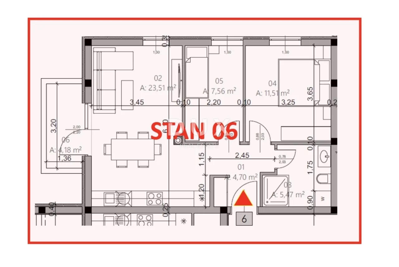 istra, pula - dvosobni stan 54,84 m2 - slika 6