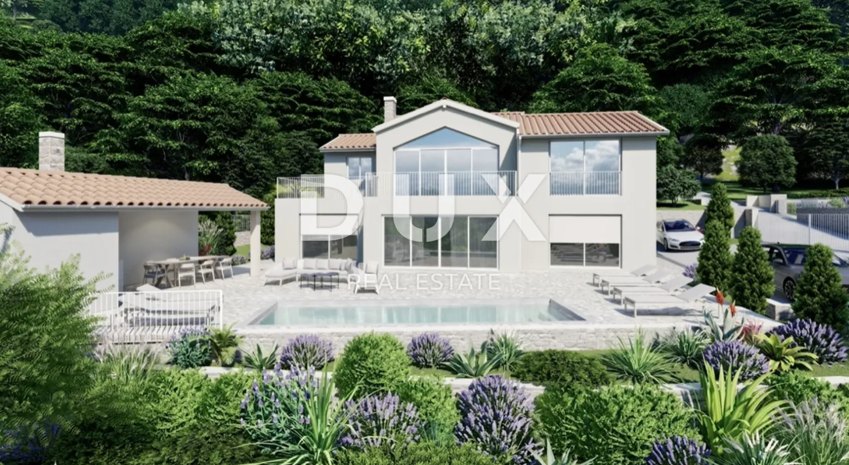 OPATIJA, LOVRAN, IKA - villa 230 m2 s panoramskim pogledom na more i bazenom + uređena okućnica 930 m2!!! PRILIKA!!!