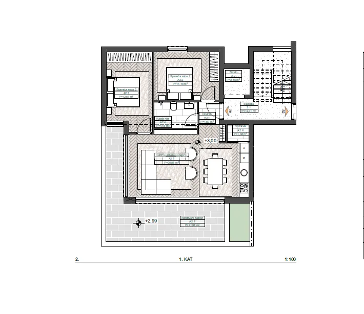 opatija, ičići, dvosobni stan, 71 m2, s terasom, 100m od mora - slika 3