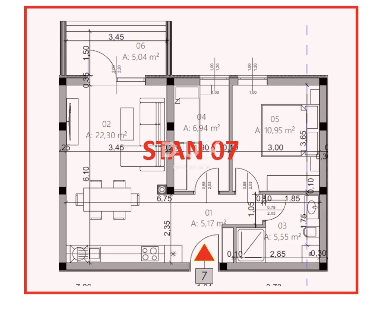 istra, pula - dvosobni stan 54,69 m2 - slika 6