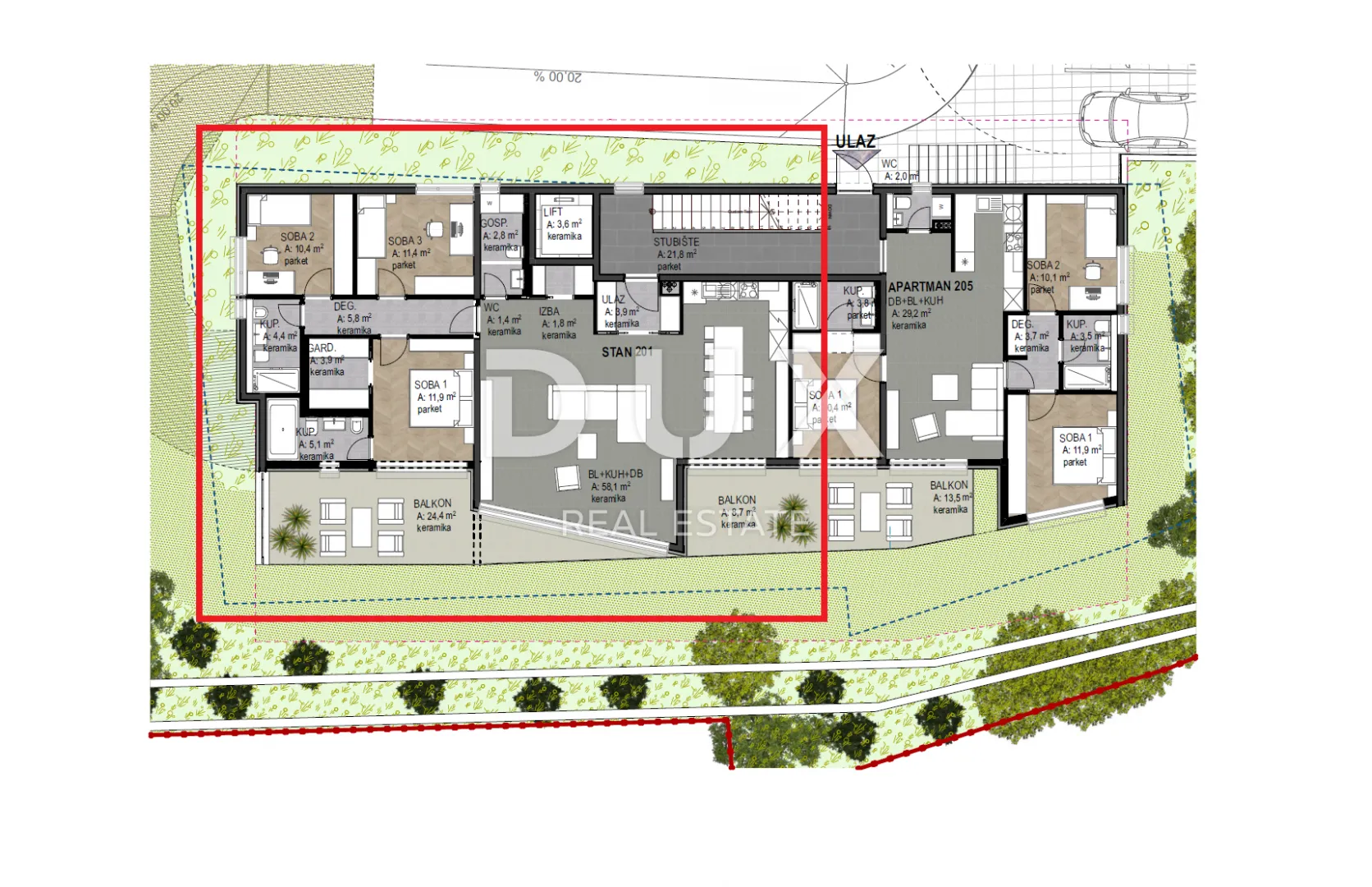 opatija, centar- stan 157.42m2 db+3s s panoramskim pogledom na more- 1.kat- stan 201 - slika 10