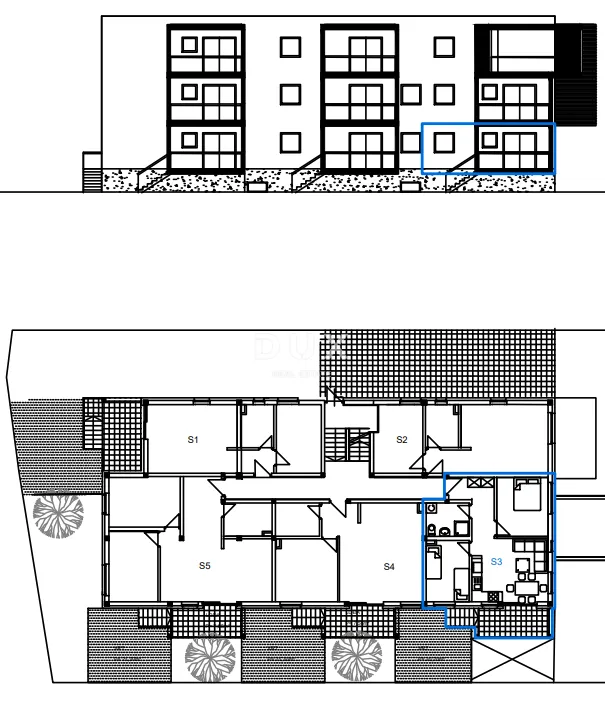 vodice, trosobni stan u prizemlju s vrtom, 78,01 m² - slika 6
