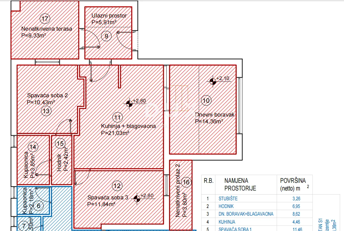šibenik, zaton, trosobni stan, 83 m² u prizemlju sa vrtom - slika 12