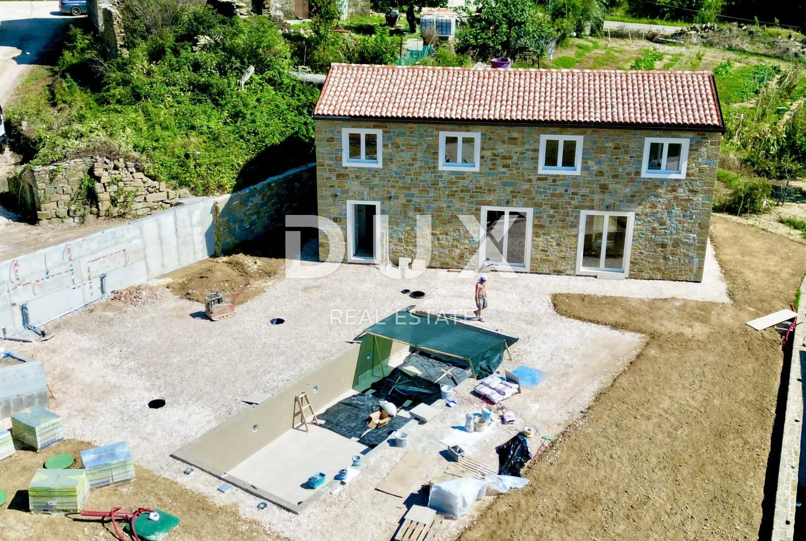 ISTRA, MOMJAN - Istarska kamena kuća s bazenom i pogledom na more - Momjan, Buje