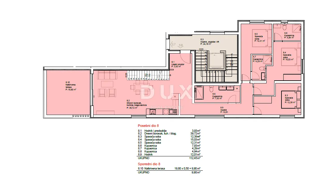 vodice, srima – penthouse s krovnom terasom, pogledom na more i liftom - slika 53
