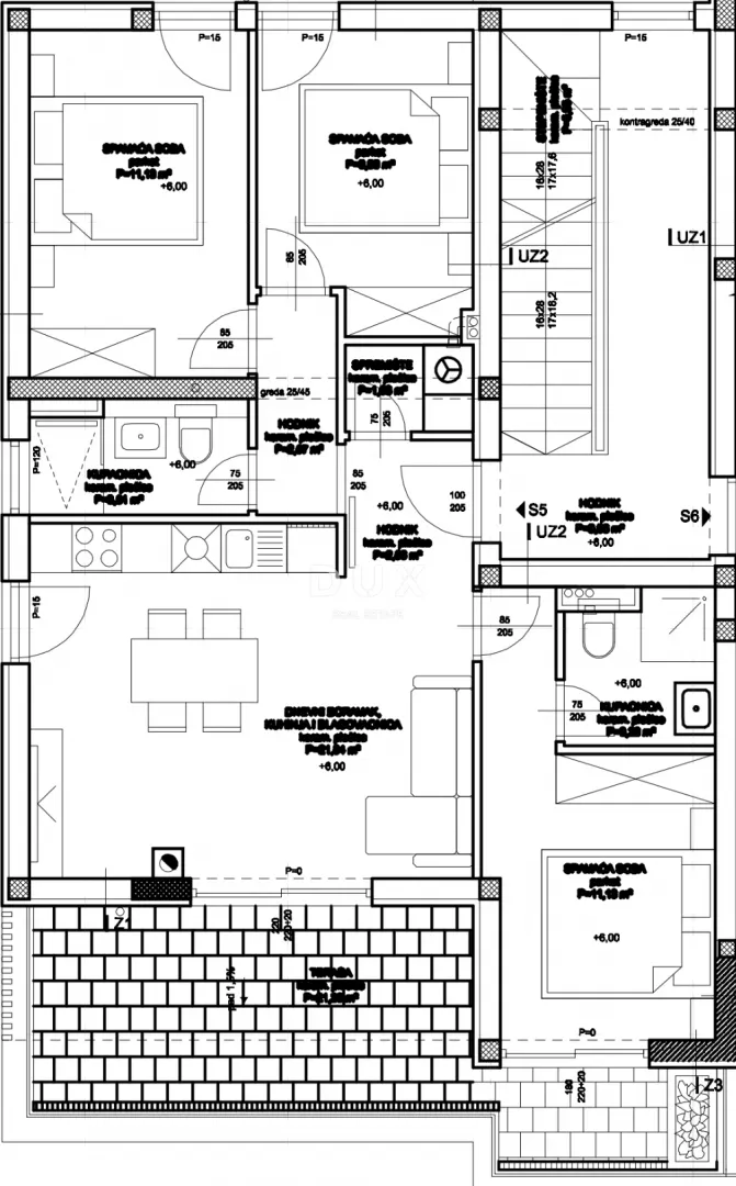 vodice, stablinac, penthouse s krovnom terasom, 112 m² - slika 13