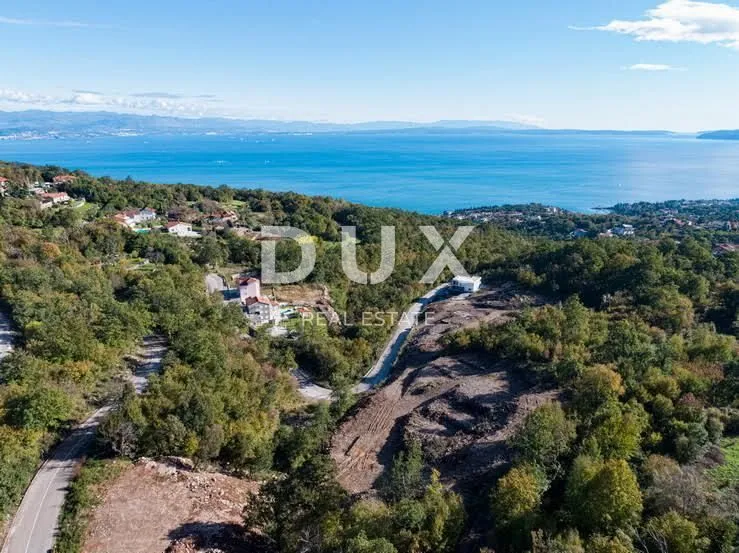 OPATIJA, IČIĆI, POLJANE - građevinsko zemljište 11142m2 s pogledom na more i građevinskom dozvolom za apartmane / obiteljsku kuću / villu / kuću za iznajmljivanje - odmor s bazenom - Poljane, Opatija