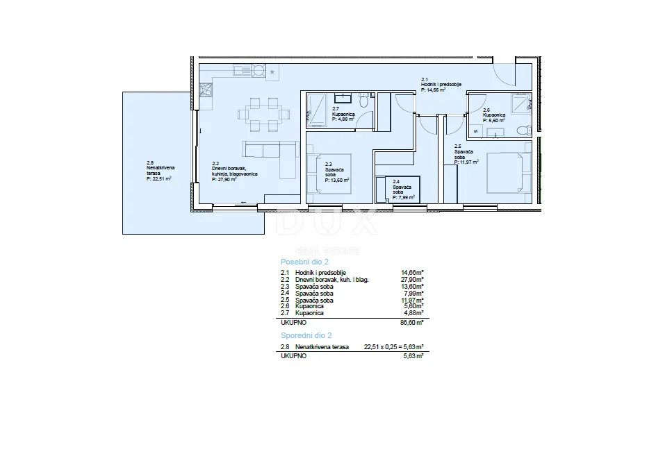 vodice, srima – stan s 3 spavaće sobe i vrtom od 125 m², 70 m od plaže - slika 27