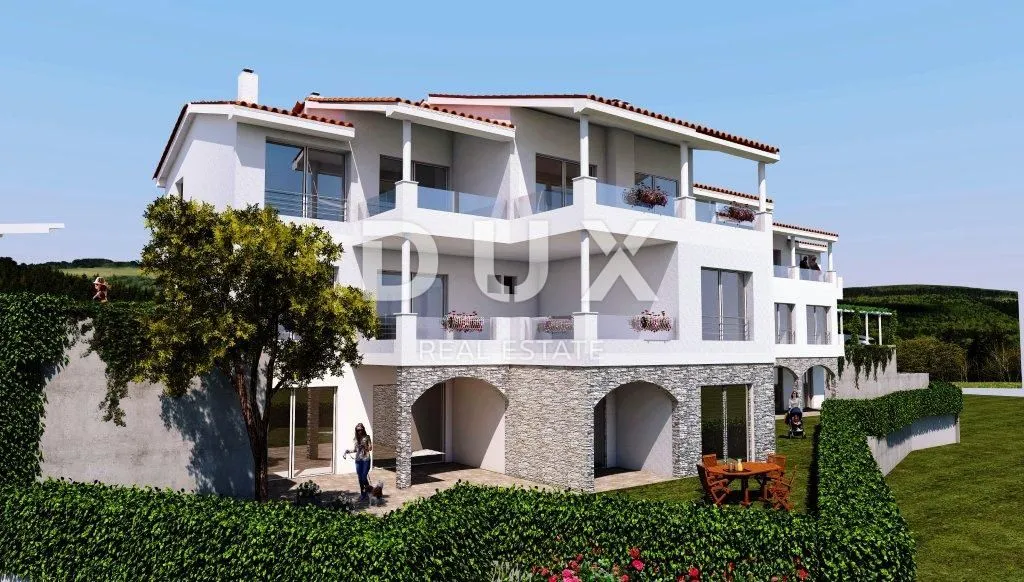 OPATIJA, JUŠIĆI - započeta gradnja 1250m2 na zemljištu od 1330m2 s pogledom na more - Jušići, Matulji