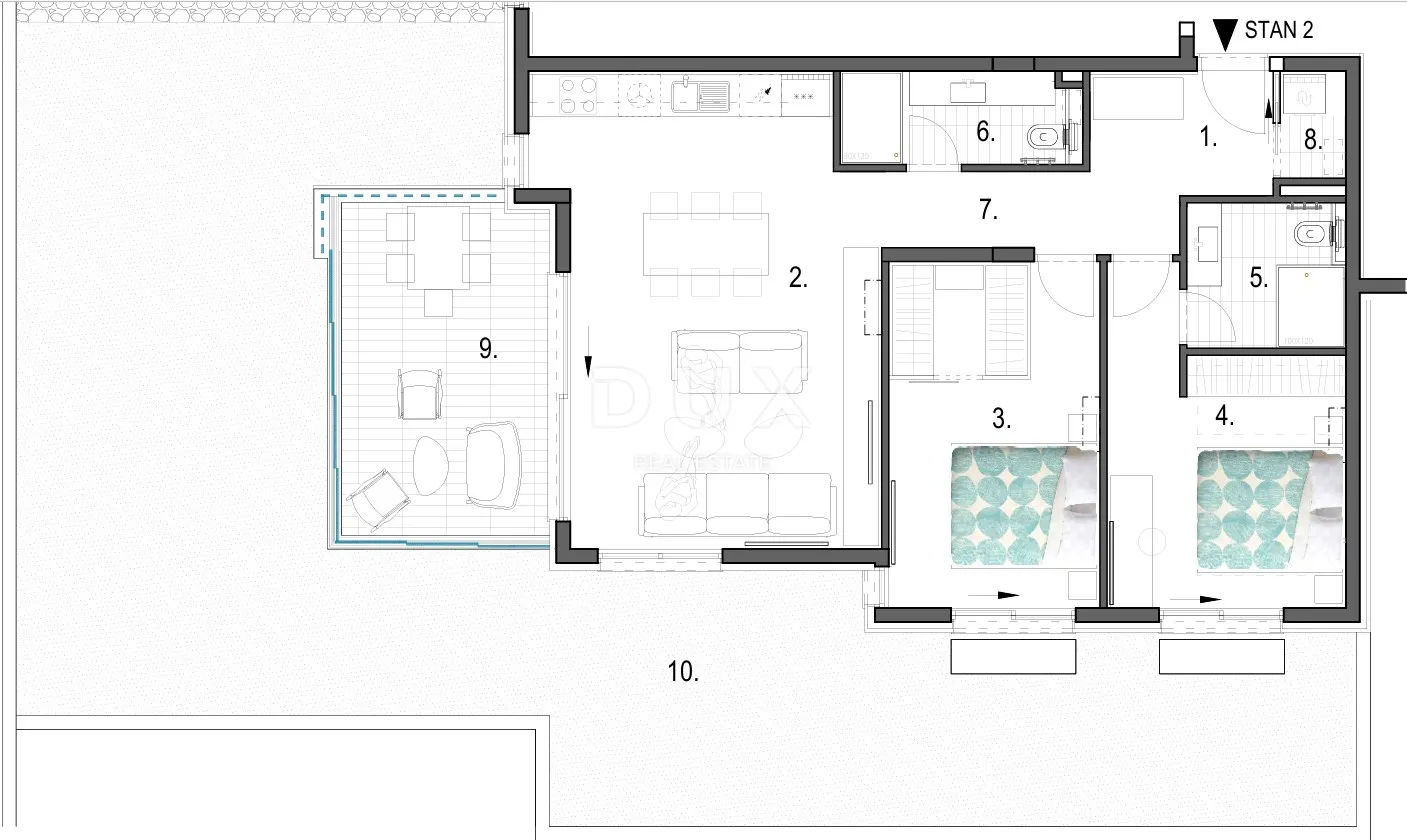 primošten - prizemni stan s vrtom od 94m2 blizu mora (s2) - slika 6