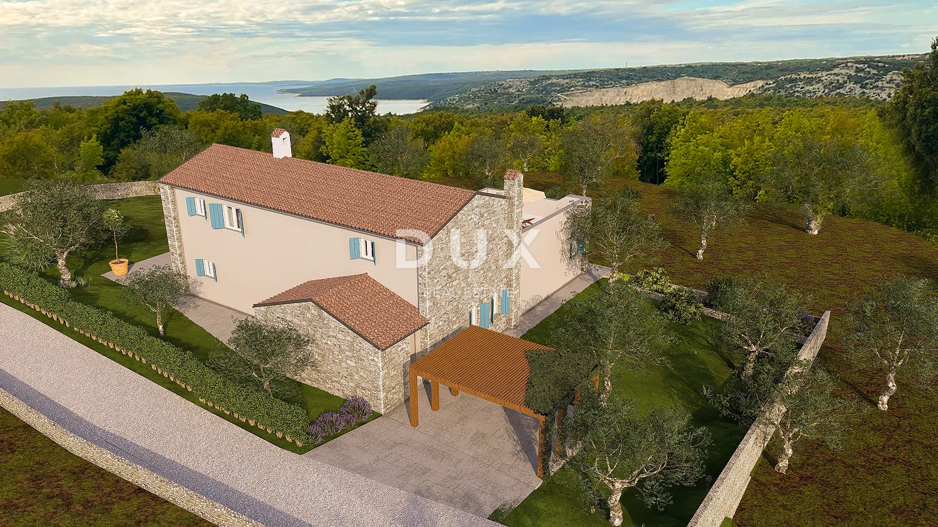 ISTRA, RABAC – Prostrano građevinsko zemljište s dozvolom za gradnju - Pogled na more! - Rabac, Labin