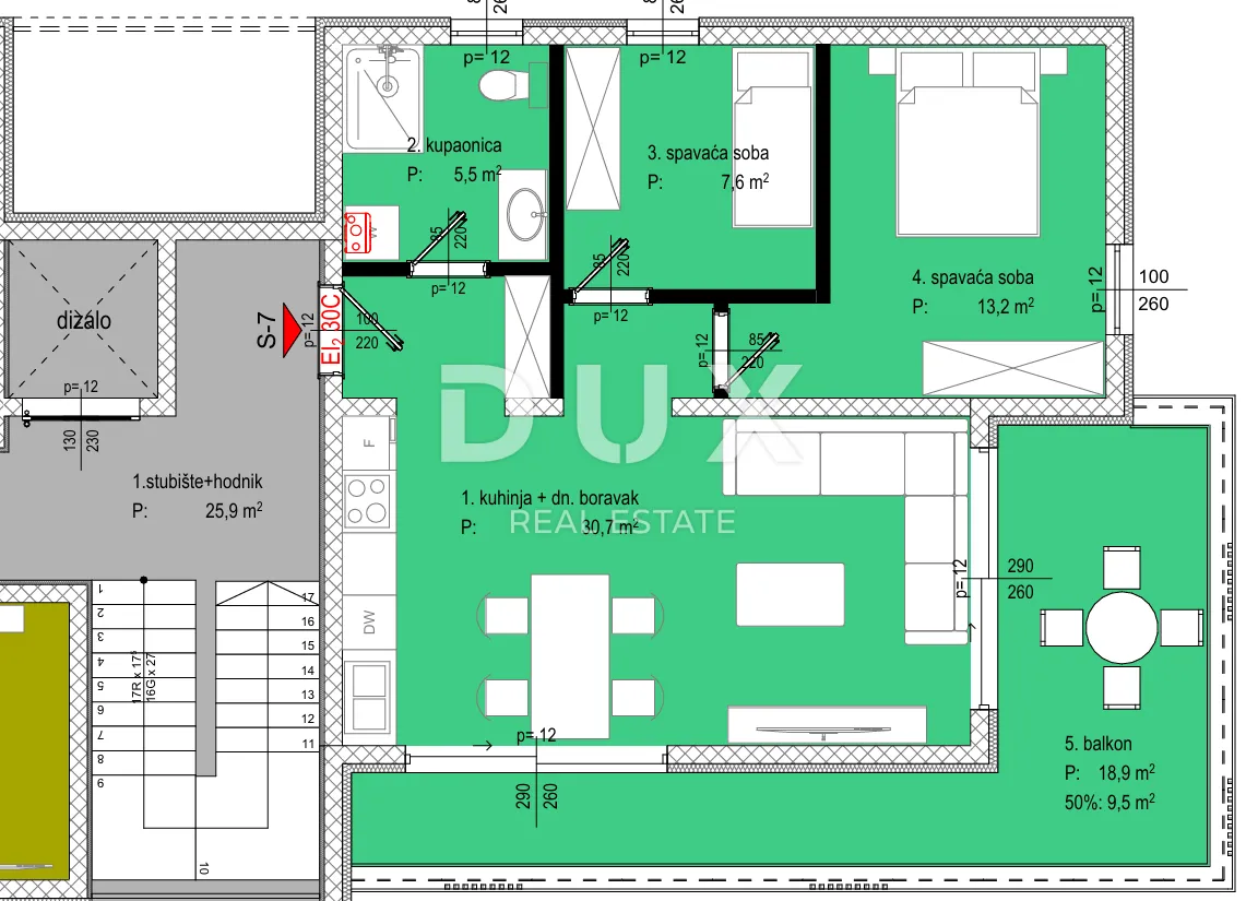 zadar, diklo - vrhunski penthouse s pogledom na more samo 50 metara od plaže! s7 - slika 37