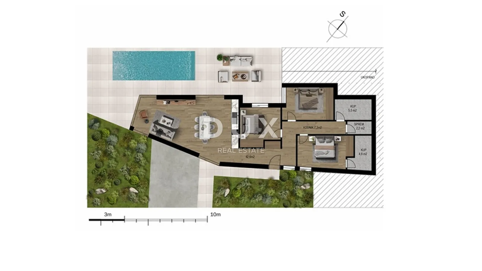 kvarner, crikvenica, stan, 104 m2, bazen, pogled na more - slika 9