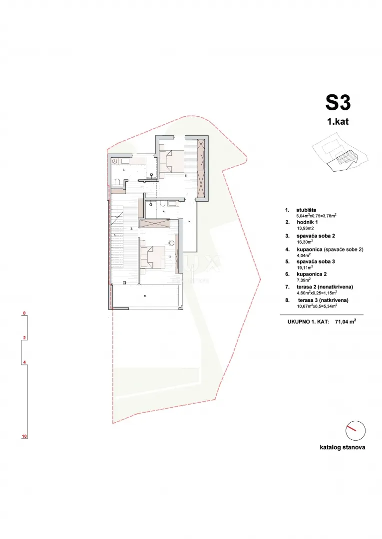 šibenik, vodice – lux triplex - krovna terasa, bazen i pogled na more - slika 9