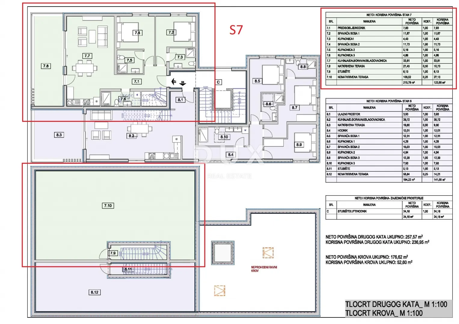 vodice, srima – luksuzni penthouse, 70 m od mora, s liftom - slika 13