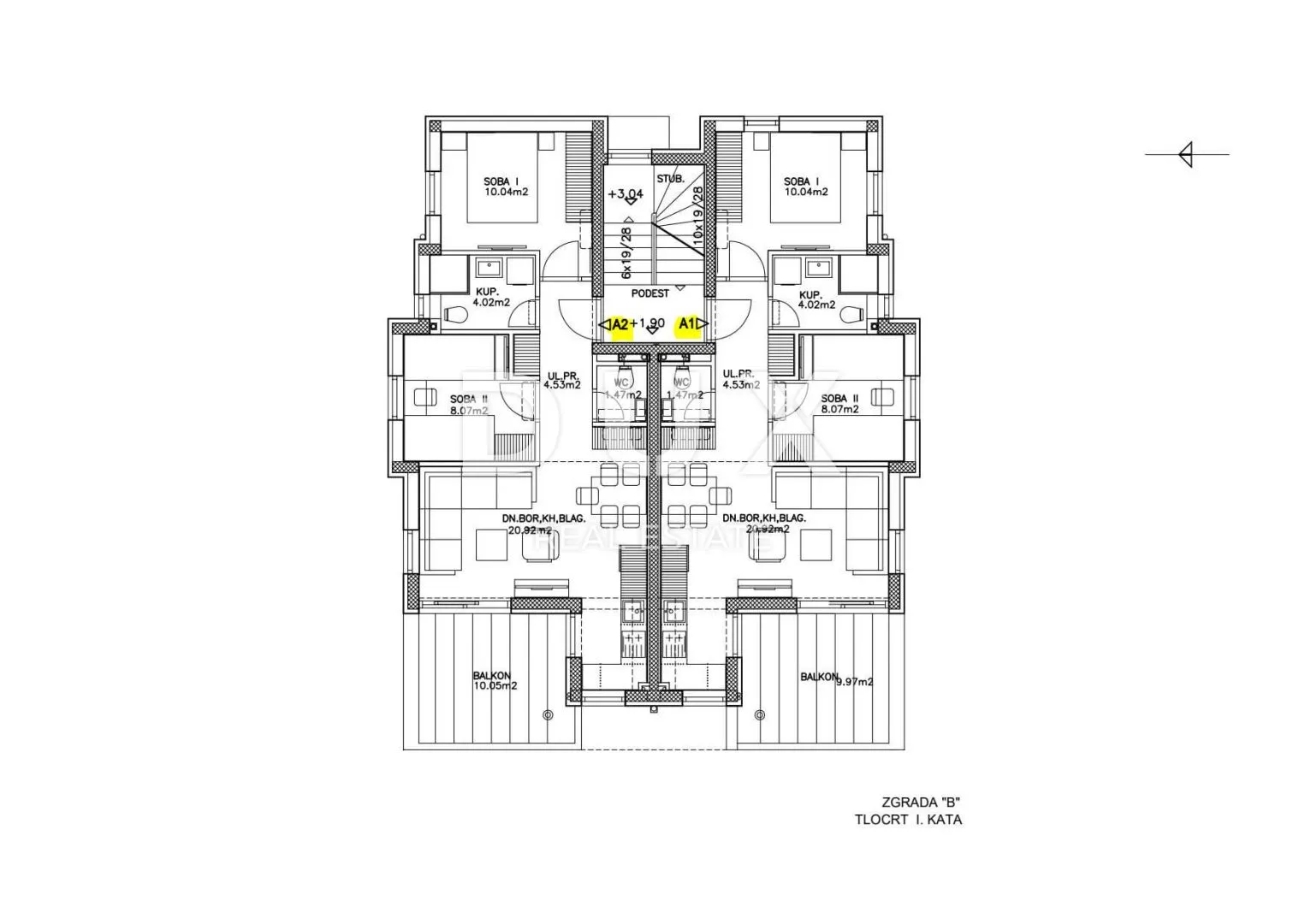 novalja, jakišnica - apartman 64m2 na prvom katu s predivnim pogledom na more - slika 21