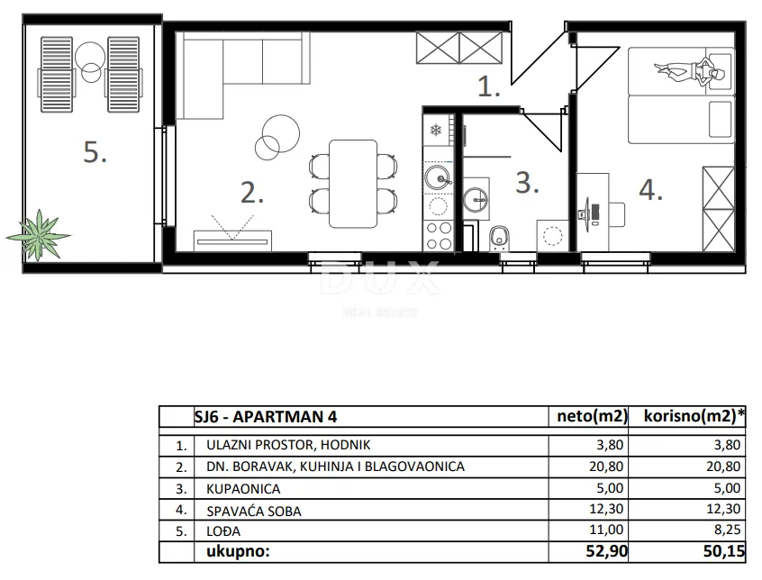 vodice, dvosobni stan, prvi kat, 52,90 m² - slika 7