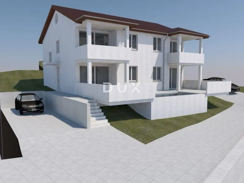 IČIĆI, POLJANE- započeta gradnja 450m2 s panoramskim pogledom na more + okoliš 900m2 - Poljane, Opatija