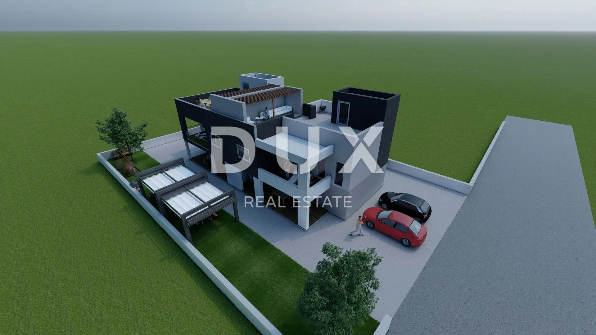 zadar, vrsi - dvojna kuća s privatnim bazenom i ogromnom terasom s pogledom na more! b2 - slika 2