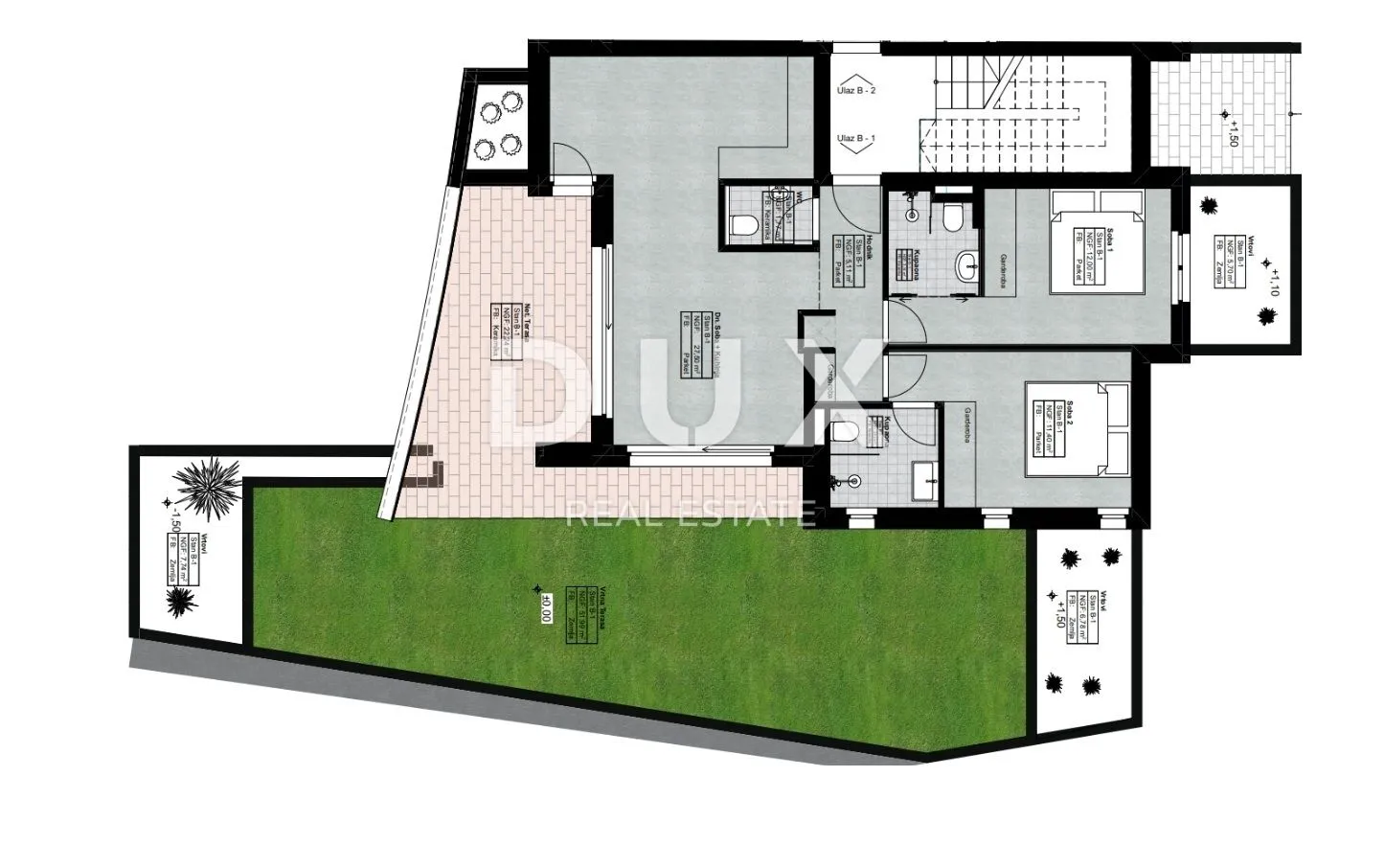 opatija, lovran - stan novogradnja, 112,99m2, db+2s s panoramskim pogledom na more - b-s-1 - slika 8