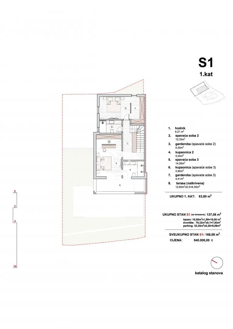 šibenik, vodice – triplex s krovnom terasom, bazenom i top pogledom - slika 15