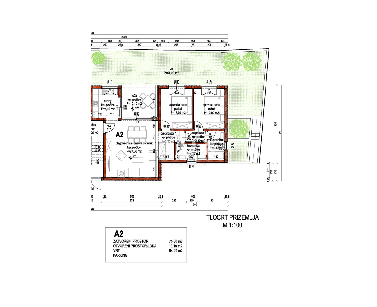 primošten, dolac – stan u prizemlju s vrtom od 64 m², 2 spavaće sobe - slika 35