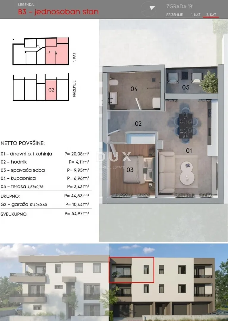 istra, pula - 1ss+db stan u manjoj novogradnji s privatnom garažaom - slika 5