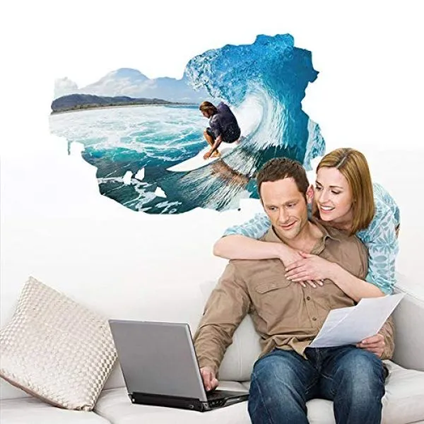 3d zidna naljepnica - surfing man - slika 2